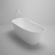 baignoire ovale / en îlot / en céramique / blanche