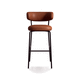 tabouret de bar contemporain / en cuir / en tissu / avec piètement en métal chromé