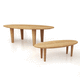 table contemporaine / en bois massif / ovale