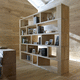 bibliothèque contemporaine / en bois massif