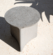 table d'appoint contemporaine / en béton / avec piètement en béton / ronde