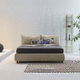 lit double / simple / contemporain / tapissé