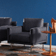 fauteuil contemporain / en cuir / noir / par Robin Rizzini