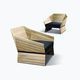 fauteuil contemporain / en teck / de jardin