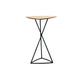 table mange-debout contemporaine / en teck / en acier inoxydable / triangulaire