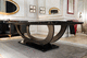table à manger Art Déco / en bois massif / en ébène de macassar / avec piètement en bois