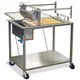 table de préparation pour glaçage à beignets / en acier inoxydable / avec évier / mobile