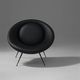 fauteuil contemporain / en cuir / noir