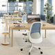 chaise de bureau contemporaine / d'intérieur / en tissu / avec piètement en métal