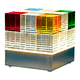 lampe de table / en acier / en verre / Transition