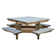 table de pique-nique contemporaine / bois / carrée / pour espace public
