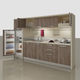 kitchenette compacte / bois / cachée / avec électroménager intégré
