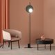 lampe sur pied / en aluminium / en acier / en verre soufflé