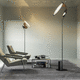 lampe sur pied / en aluminium / en acier / contemporaine