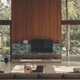 ensemble TV mural contemporain / en placage de bois / en teck / en verre