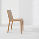 chaise contemporaine / en chêne / en bois massif / avec piètement en bois laqué