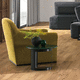 table d'appoint contemporaine / en bois laqué / en marbre / avec piètement en métal