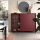 buffet haut / contemporain / en bois laqué / en verre