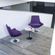 chaise contemporaine / d'intérieur / en tissu / avec piètement en métal