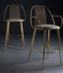 chaise de bar contemporaine / d'intérieur / en tissu / en acier chromé