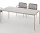 table contemporaine / en aluminium / en stratifié / avec piètement en acier inoxydable