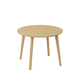 table contemporaine / en bois / en stratifié / avec piètement en bois massif