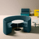 banquette modulable / contemporaine / en tissu / en stratifié