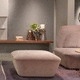 pouf contemporain / en velours / carré / gris
