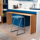 tabouret de bar contemporain / en cuir / en tissu / avec piètement en métal
