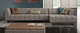 canapé modulable / contemporain / en cuir / gris