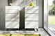 chiffonnier contemporain / en chêne / en bois laqué / blanc