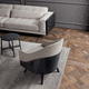 fauteuil contemporain / en tissu / avec repose-pieds / gris