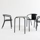 table contemporaine / en aluminium / ronde / empilable