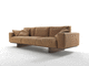 canapé contemporain / en cuir / marron / en bois massif