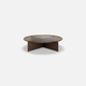 table basse contemporaine / en verre / en acier / avec piètement en verre