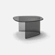 table basse contemporaine / en verre / en bronze / avec piètement bombé