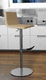 tabouret de bar contemporain / en cuir / à hauteur réglable / pivotant
