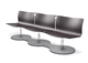 chaise contemporaine / en tissu / attachée / piètement central