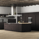 cuisine de style industriel / en placage de bois / en L / avec îlot