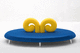 canapé rond / design original / en tissu / avec repose-tête