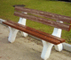 banc de jardin en béton / en ccv / avec dossier / à effet bois