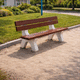 banc de jardin classique / en ccv / en béton / avec dossier