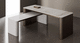 table moderne / en placage de bois / en pierre / avec piètement en bois