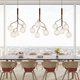 lustre contemporain / en verre / en métal / 5 ampoules