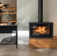 poêle à bois / 7,5 kW / à poser / central