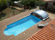 abri de piscine bas / d'aluminium / motorisé
