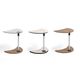 table d'appoint contemporaine / en bois / en verre / demi-lune