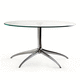 table basse contemporaine / en verre / en acier / ronde