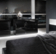 lit double / contemporain / avec base de rangement / avec tête de lit
