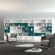 bibliothèque contemporaine / en bois laqué / en chêne / blanche